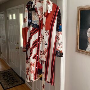 Tory Burch printed patchwork shirt dress size 10.